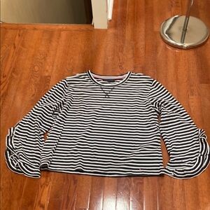 Tommy Hilfiger Black and White Crew Neck Shirt